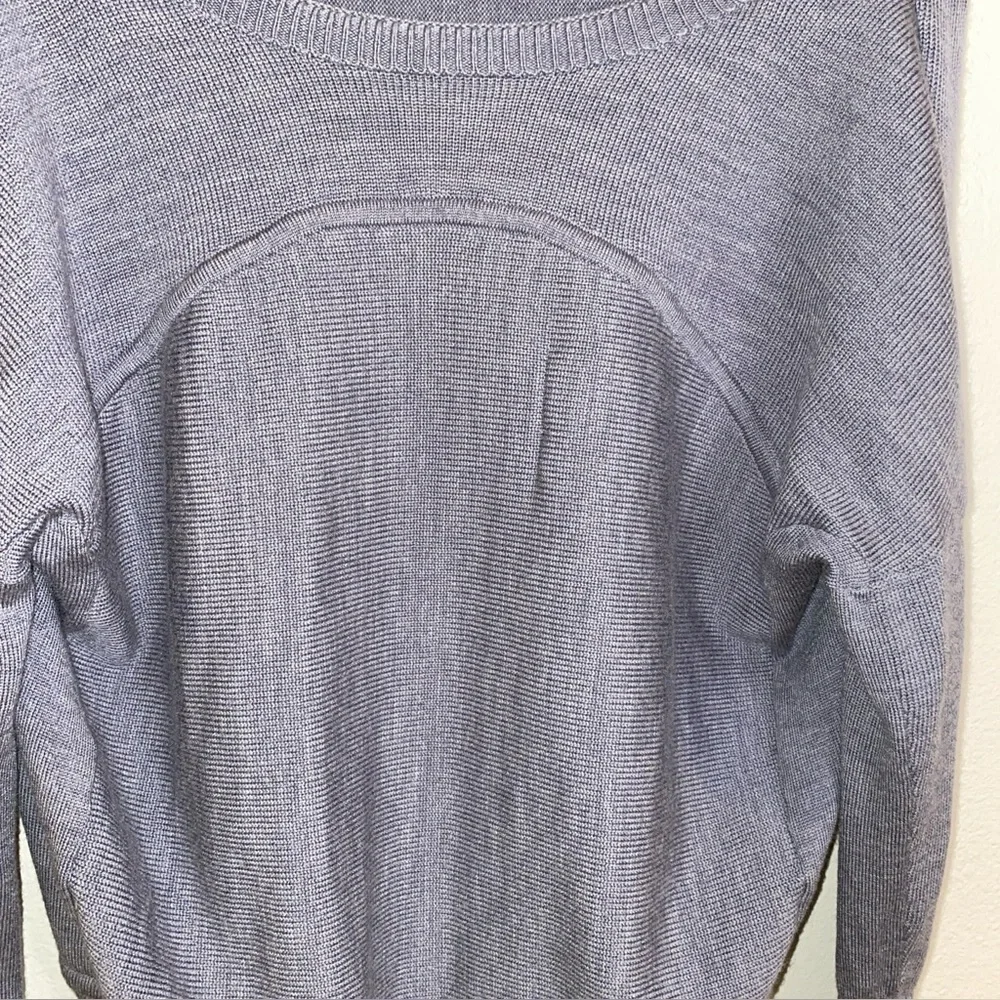Lululemon Sattva SweaterHeathered Arctic Grey Merino Wool‎ MSRP $148